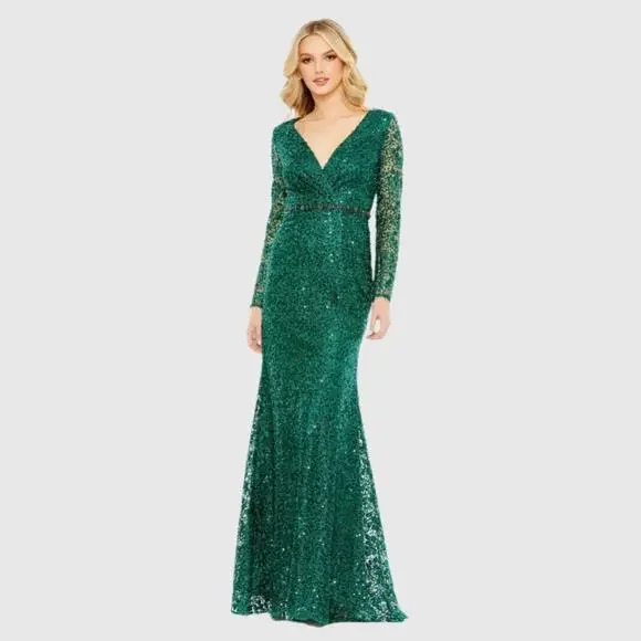 slim fit dress slacks Mac Duggal 67527 Long Sleeve Satin Short Dress